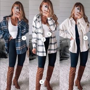 PinkLily Plaid Shacket